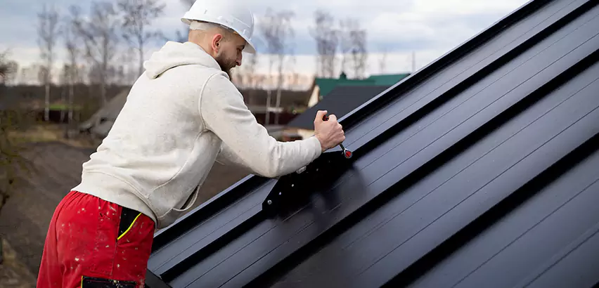 Tin Roof Ridge Cap Installation in Des Plaines